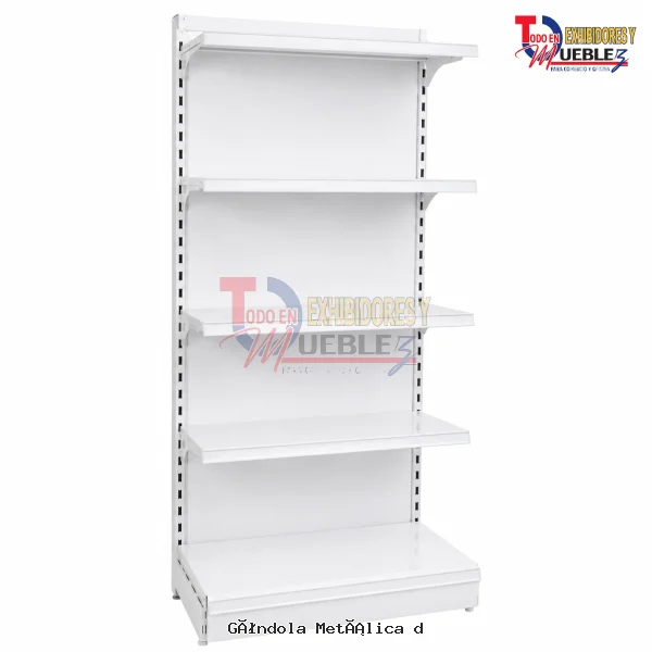 Góndola Metálica de Pared Blanca 4 Niveles para Tiendas