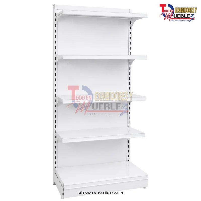 Góndola Metálica de Pared Blanca 4 Niveles para Tiendas