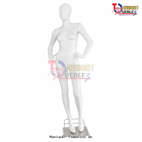 Maniquí Femenino de Cuerpo Completo Color Blanco con Base Metálica