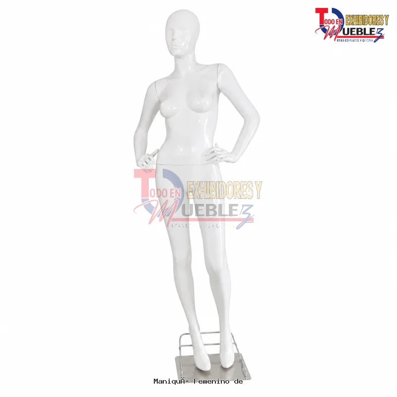 Maniquí Femenino de Cuerpo Completo Color Blanco con Base Metálica