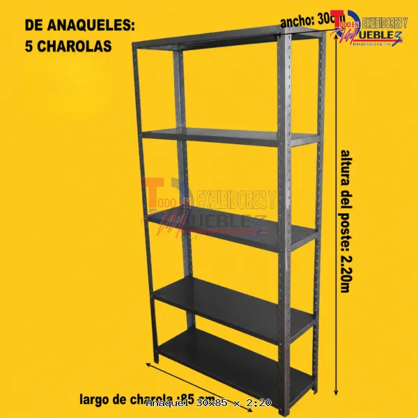 Anaquel 30x85 x 2:20 alto en gris 
